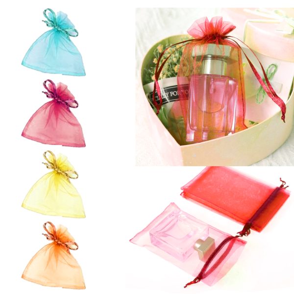 50 pcs Organza Gift Bags 4”x3.5“ inch Multi-Color - Wedding Party Favor Bags, Mesh Gift Bags, Jewelry Gift Bags for Party, Festival, Jewelry, Festival, Bathroom Soaps, Makeup Organza Favor Bags - Image 4