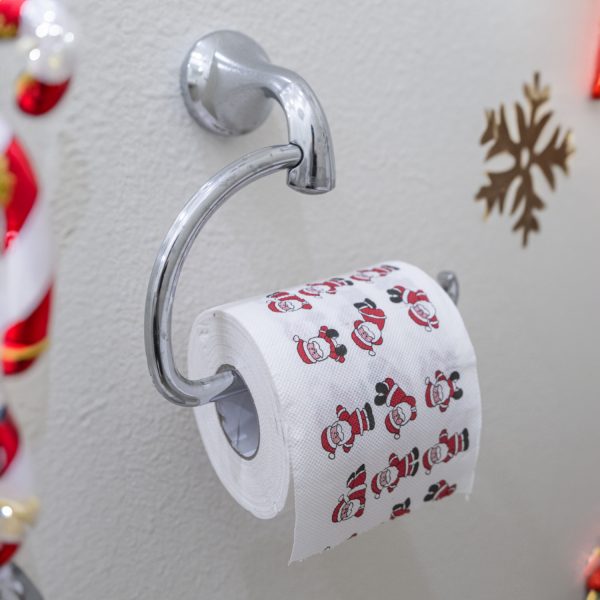 Acleanus Christmas Toilet Paper - Festive Santa & Tree Patterns for Holiday Bathroom Décor and Party Supplies - Image 4