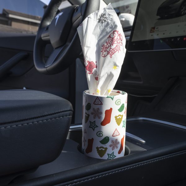 Holiday Spirit Gift Icons Car Tissues Holder with Facial Tissues - 1 PK - Travel Tissue Tubes Box Container Perfect Fit for Car Cup Holder Car Tissues Cylinder - Image 6