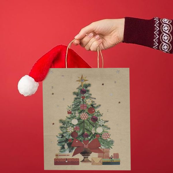 18 Pcs Jumbo Size 13"x10" inches Christmas Gift Paper Bags Bulk with Handles, Reusable Assorted Sizes Xmas Holiday Gift Bags for Presents - Image 3