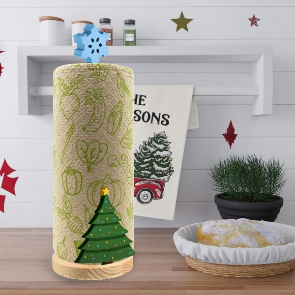 Vegetables Print Bamboo Paper Towels - 8 Rolls, 2 Ply - Plastic Free, Disposable Kitchen Paper Towels Tree Free, Compostable, Strong & Absorbent, No Dyes