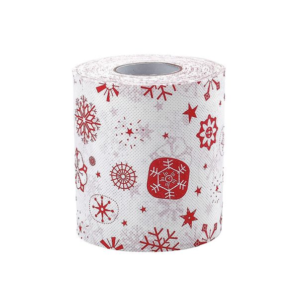 Snow Flakes 1 Roll Christmas Toilet Paper Roll Tissue Napkin Santa Tree Pattern for Xmas Holiday Party Supplies Bathroom Decoration